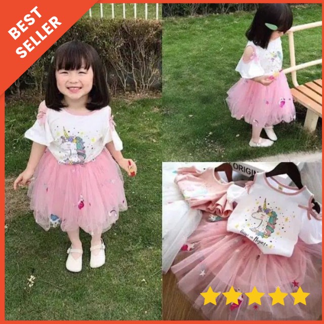 [1-6T] SETELAN BAJU ROK TUTU OVERALL DRESS ANAK BOWIE / SETELAN ROK TUTU IMPORT 1-6 TAHUN BOWIE / SETELAN ROK TUTU ANAK BOWIE