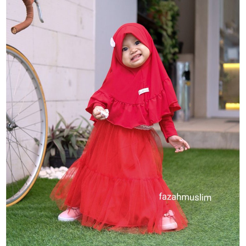 Baju Muslim Gamis Bayi Perempuan, Gamis Brukat Brokat Tulle / Tille Baby,  Baju Muslim Aqiqah Akikah