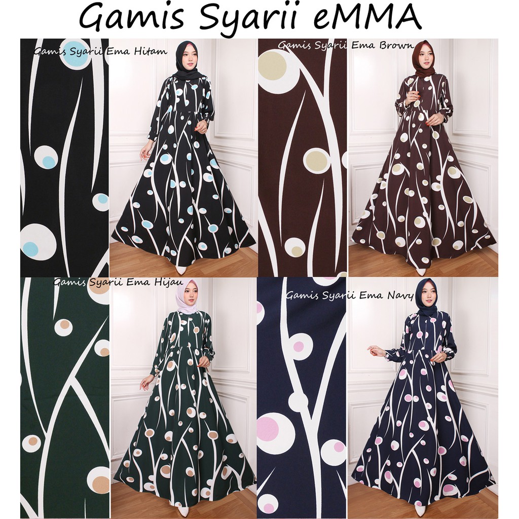GAMIS SYARII MAXI DRESS MIX WANITA ONLY MAXI MOTIF BUNGA PAKAIAN MUSLIM