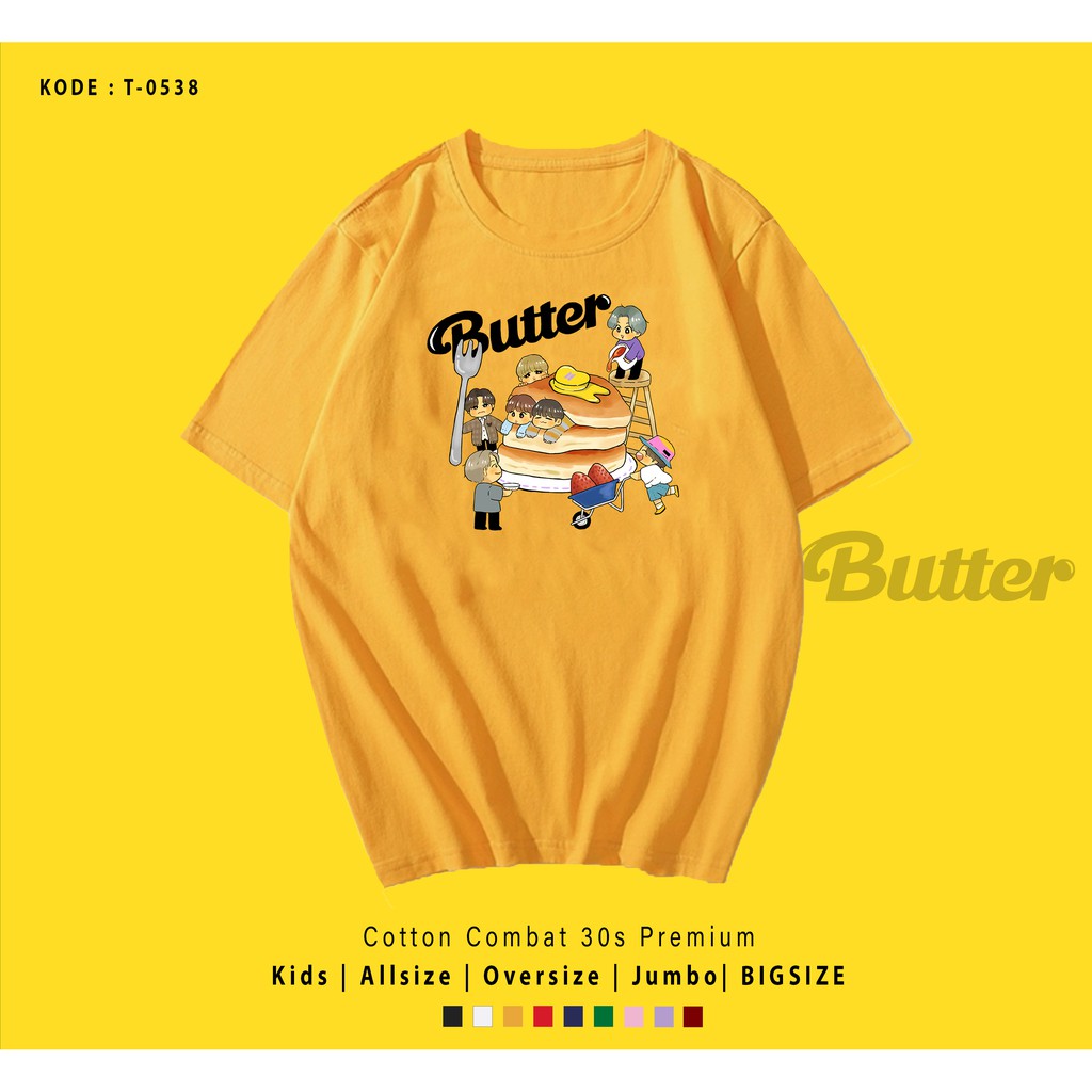 T0538  T-SHIRT / KAOS UNISEX / TUMBLR TEE / REAL PICTURE KPOP BTS BUTTER PANCAKE / IMPORT / ARMY