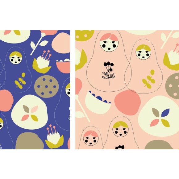 Matryoshka Dolls Pattern Set