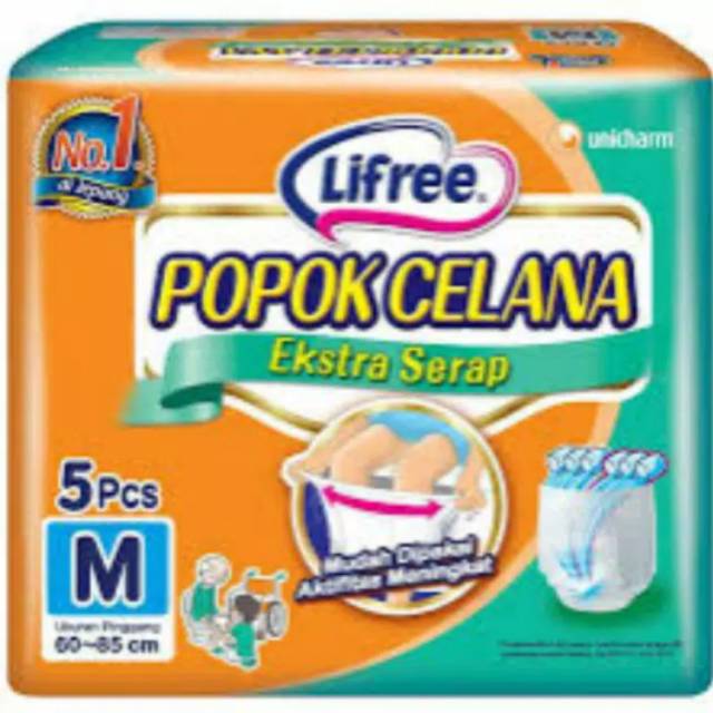 Lifree M5 Size M Isi 5 Pcs Popok Celana Dewasa Diapers Extra Serat