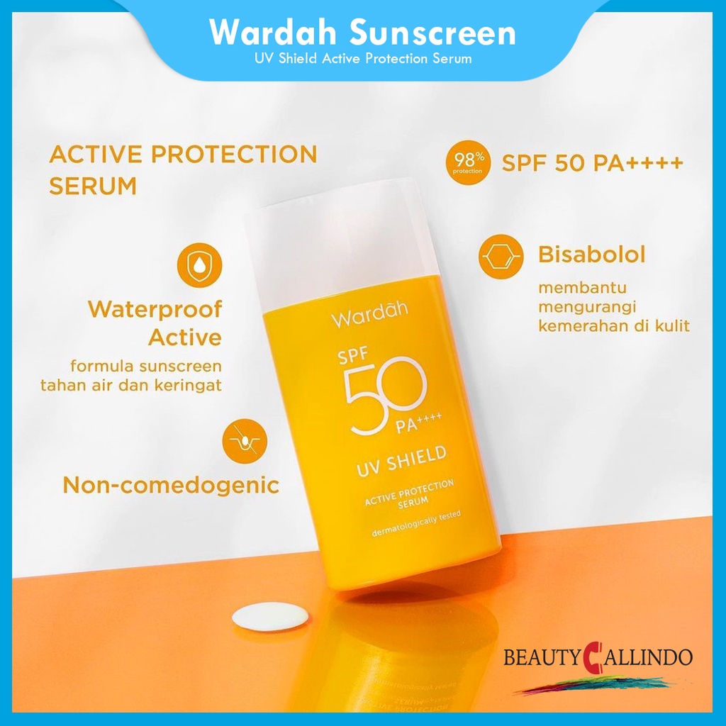 Wardah Sunscreen UV Shield Active Protection Serum Tabir Surya SPF 50 PA++++ Sunblock