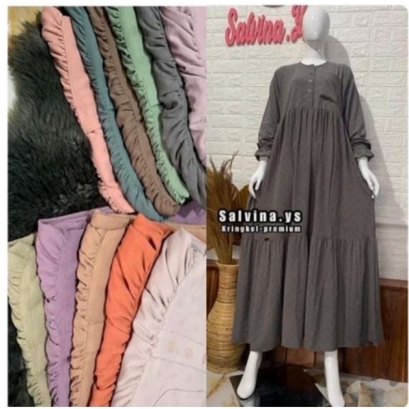 gamis salvina cringkel/homdres salvina cringkel premium/gamis salvina cringkel