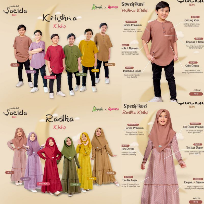 CLOSE PO‼️ Sarimbit Saeida by Syaqila x Quensha Khusus Anak