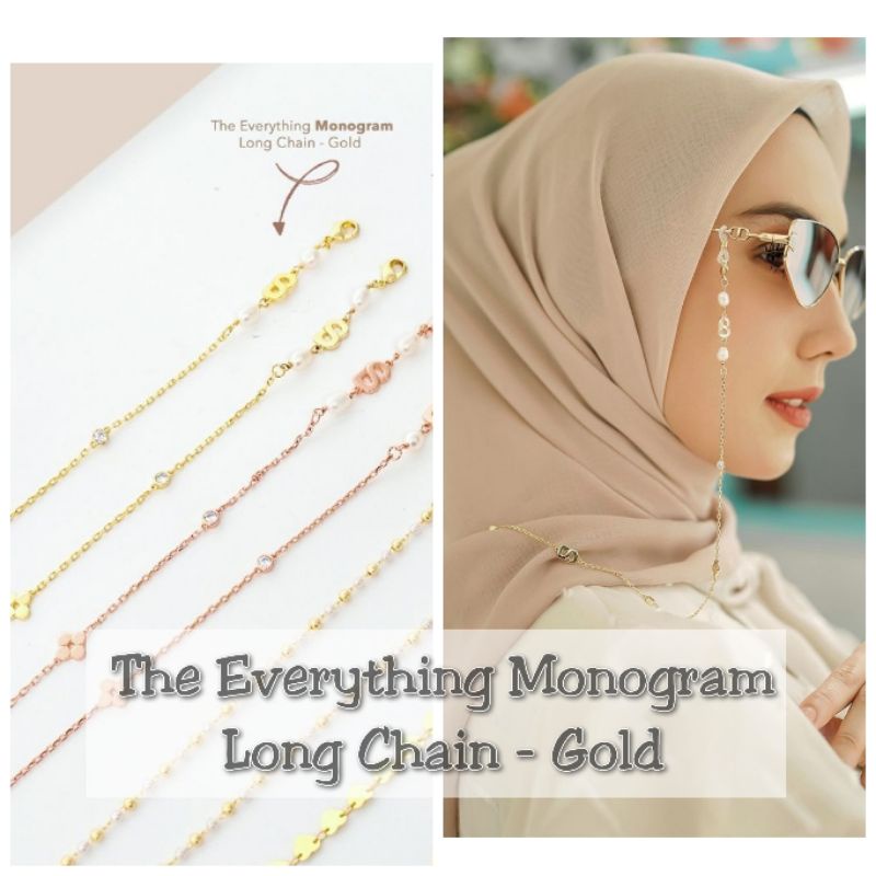 The Everything Monogram Long Chain Gold by Buttonscarves