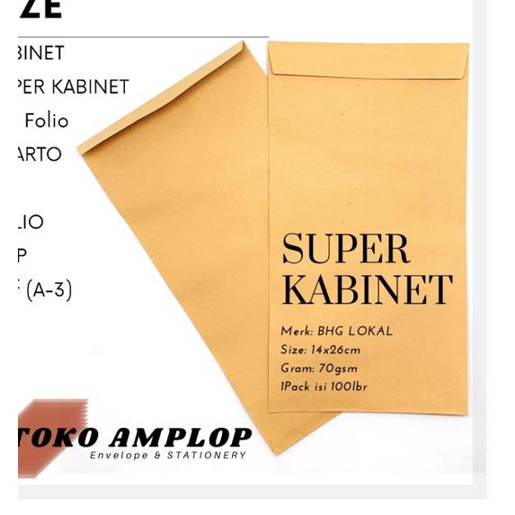 

♕ Amplop Coklat SUPER KABINET isi 100 lbr 70gsm ☋