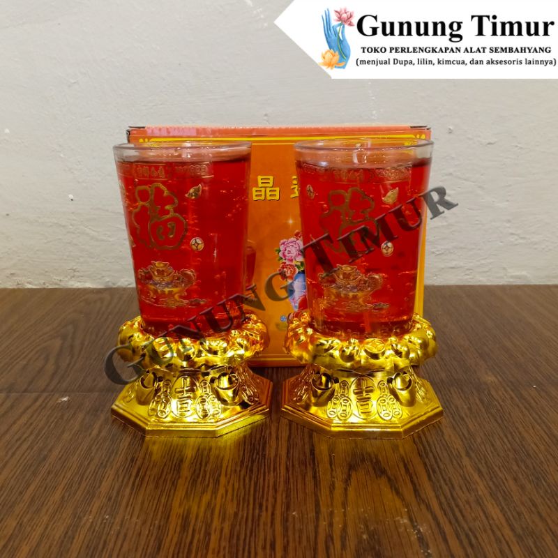 Lilin Jelly Gelas Kaca 3 hari / Lilin Sembahyang Lilin Jelly isi sepasang