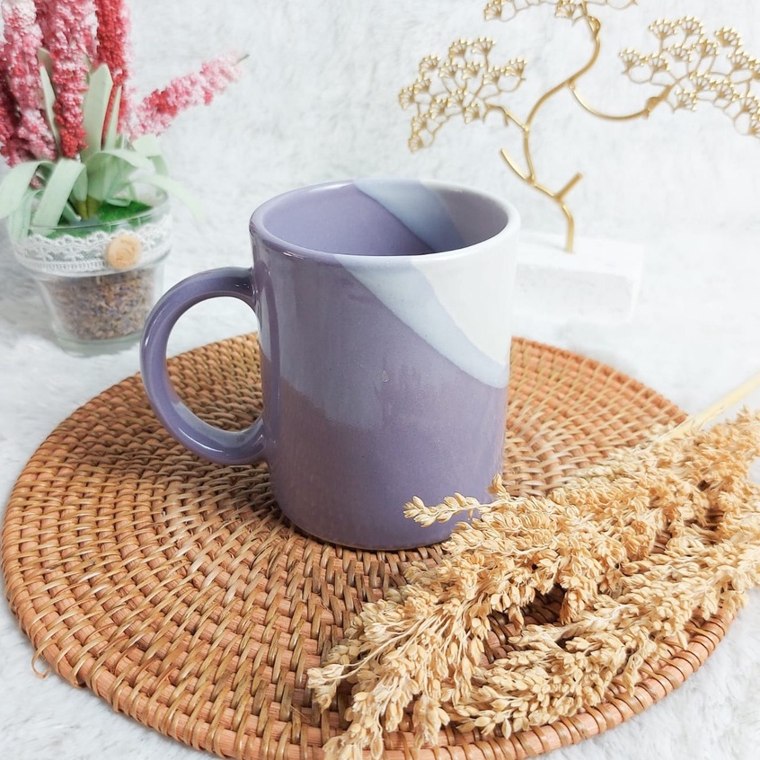 Jual Mug Keramik 2 Warna Two Tone Twotone Gelas Cangkir 2 Warna Cantik Shopee Indonesia 2313