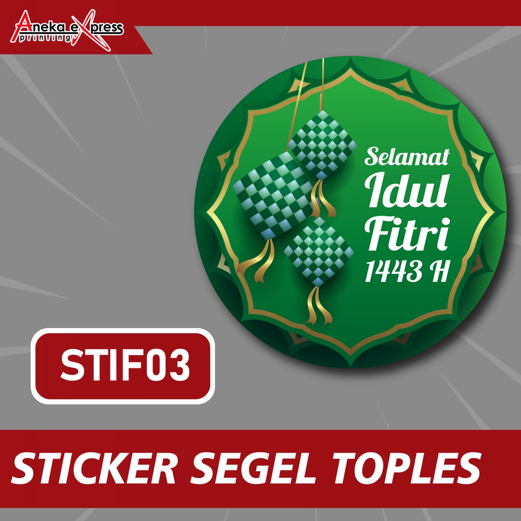 Stiker Toples | Stiker Lebaran Idul Fitri | Sticker Bulat | Stiker Kemasan Parcel | Sticker Hampers-STIF03