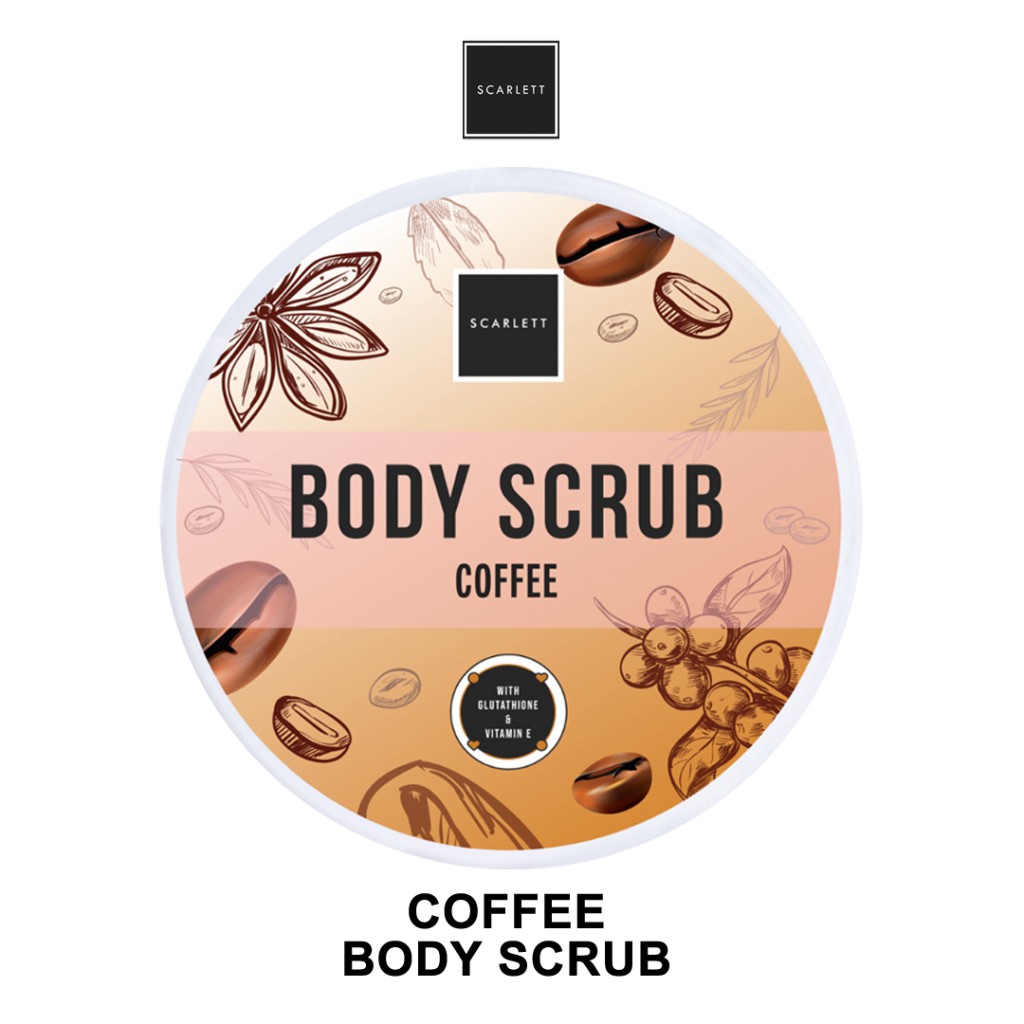 [ 1Kg = 6Pcs ] SCARLETT LULUR BULAT COFFEE BRIGHTENING BY FELICIA ANGELISTA BPOM / SCRUB SCARLETT