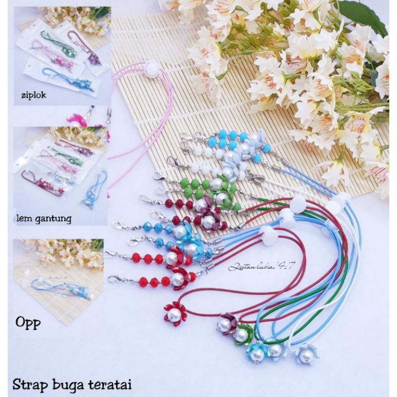 Strap bunga teratai kemas plastik cantik