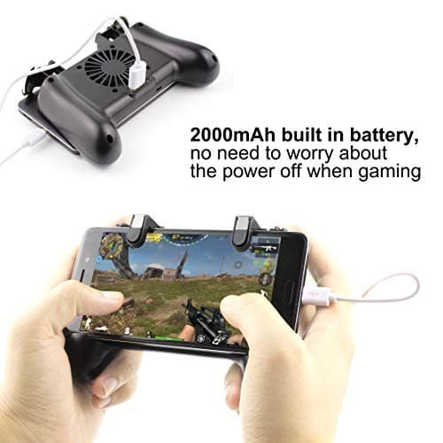 PROMO (BISA COD) Robot RT-GP02 Shooting Game Controller Black / Gamepad Fan 4 in 1 / Powerbank Hitam Original Resmi