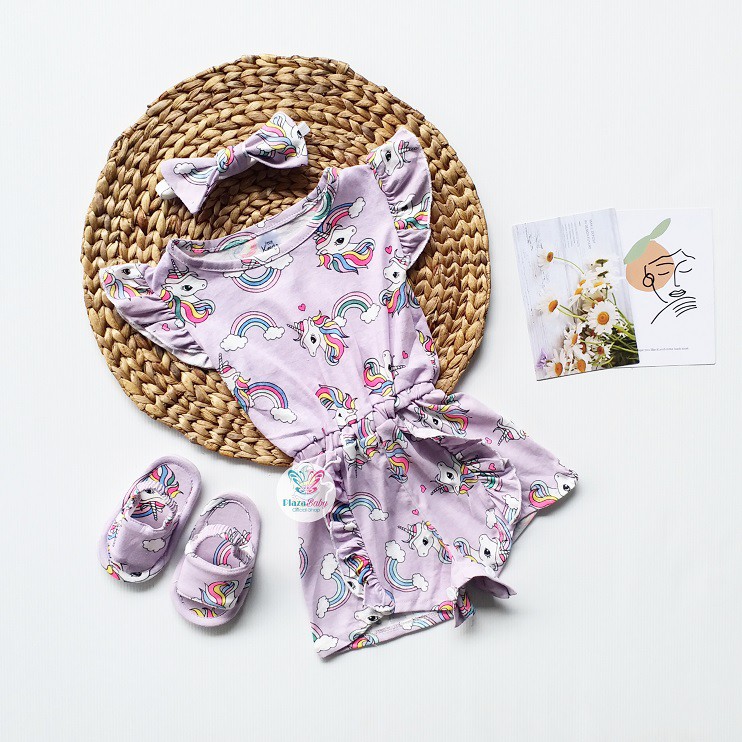 Plazababyku MX JUMPSUIT JESSICA SANDALS setelan bayi motif bunga yang lucu free headband + sandal