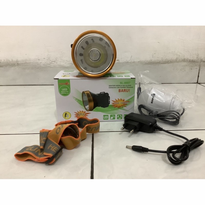 COD SENTER KEPALA SUNPRO SL-8807 SUNPRO 10 Watt SENTER KEPALA SL-8807 BONUS BOHLAM SUNPRO