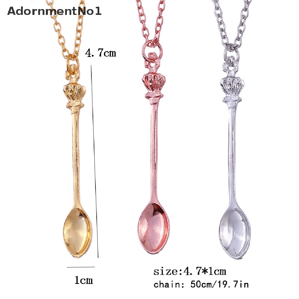 (AdornmentNo1) Kalung Rantai Dengan Liontin Sendok Teh Kecil Bahan Alloy Untuk Wanita