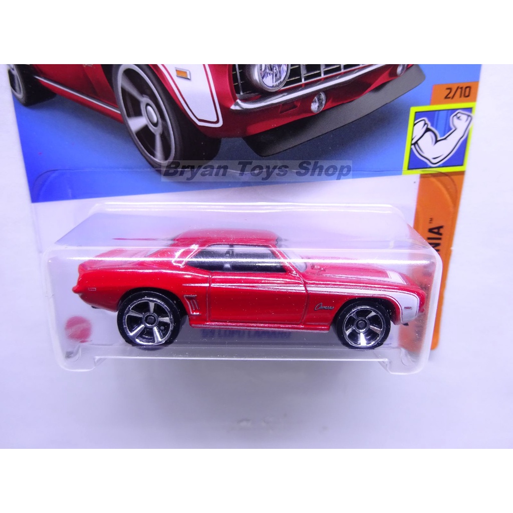 Hot Wheels 69 Copo Camaro Merah Garis Putih