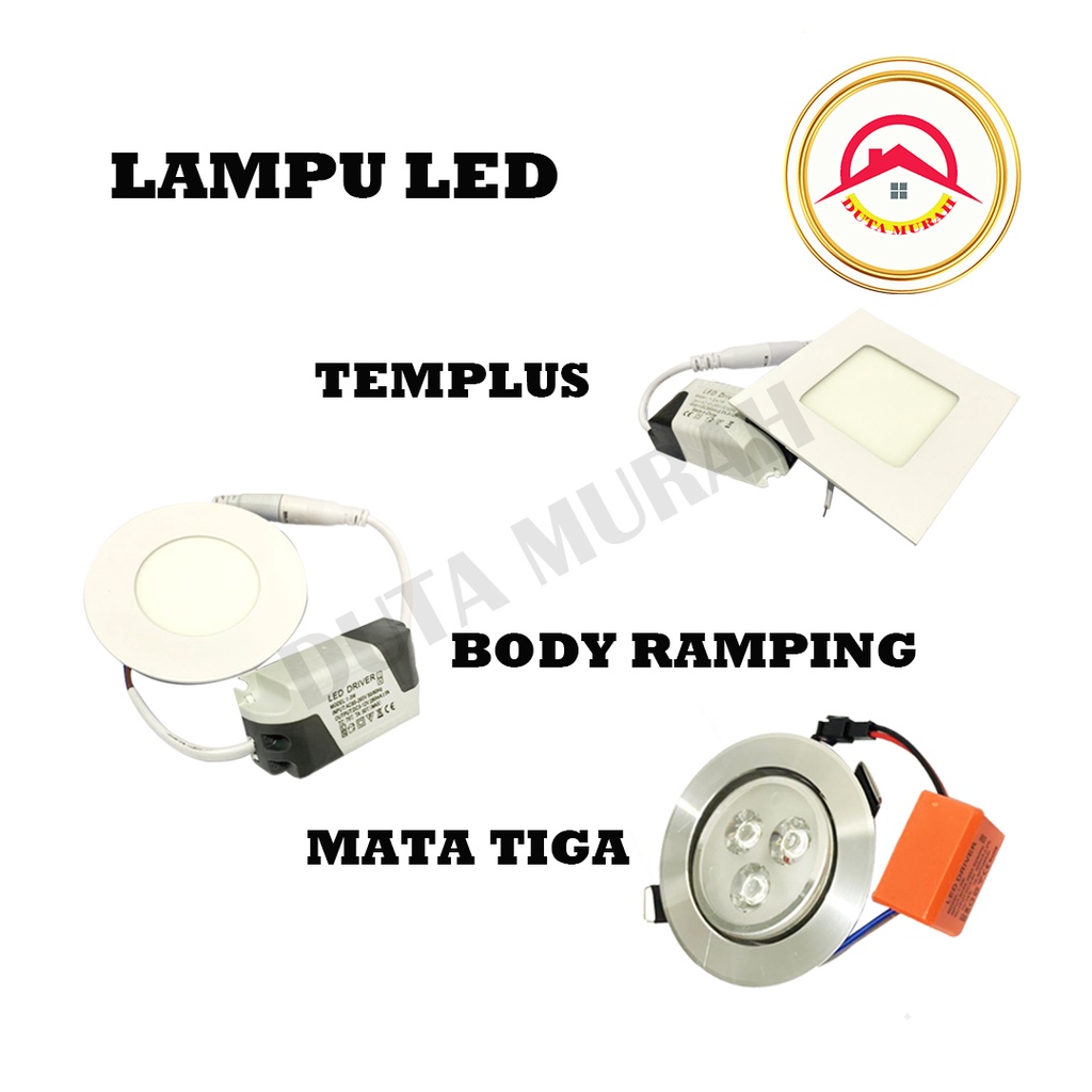 Lampu LED Downlight Panel 3W 3 Mata