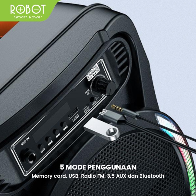 NEW Speaker Bluetooth Robot RB450 Bluetooth 5.0 RGB Audio Wireless Super Bass with RGB - Garansi resmi 1 Tahun