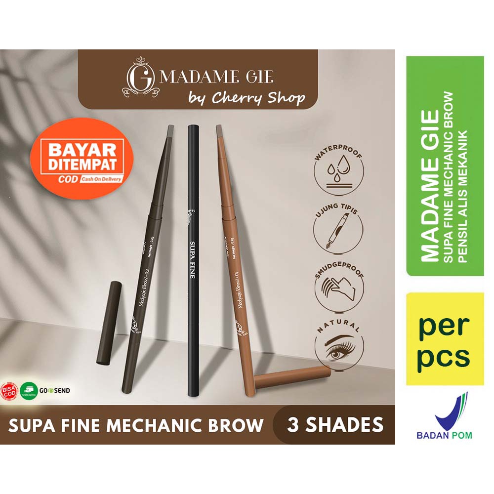 [ABU | COKLAT | HITAM] [HASIL BAGUS] [PENSIL ALIS MEKANIK | GAMPANG DAN PRAKTIS] [BPOM] Madame Gie S