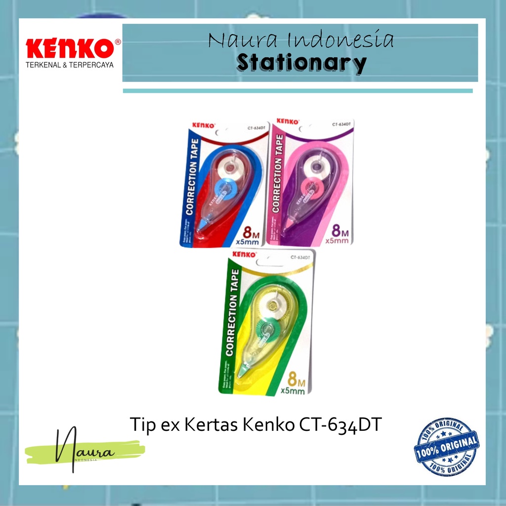 

Tip Ex Kertas Kenko CT-634DT | Correction Tape Pita Koreksi Kenko CT-634N | Tip Ex Pita Murah