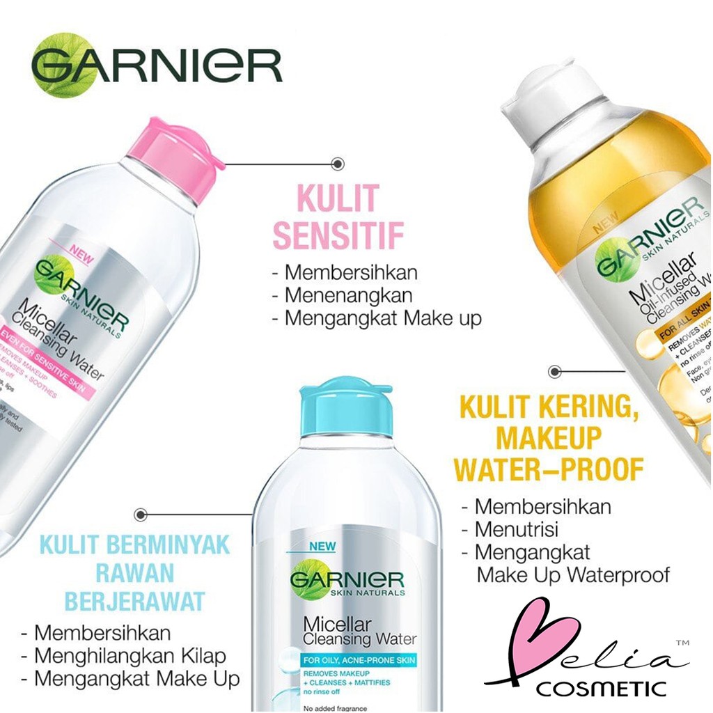 ❤ BELIA ❤ Garnier Micellar Water Pink | Blue | Bi-phase Oil | Vit C | 50 | 125 | 400 ml Skin Care