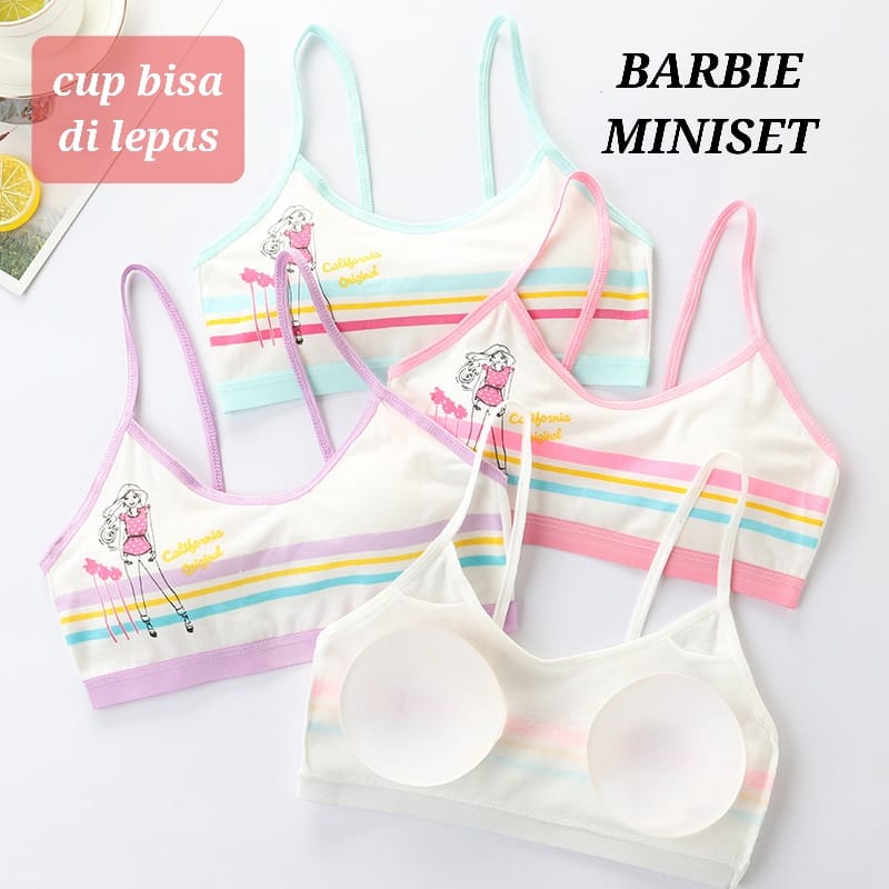 BARBIE MINISET PAKAIAN DALAM ANAK SD SMP REMAJA KOREA IMPORT NOT SOREX SPORT BRA KATUN