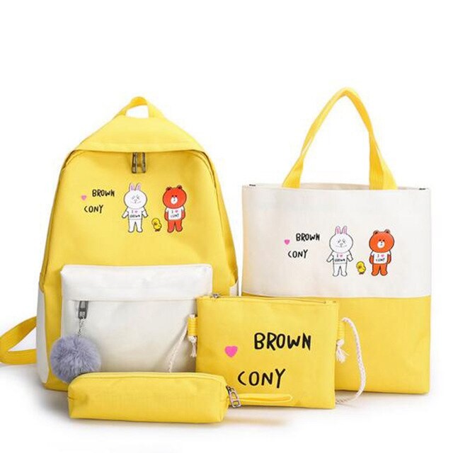 TAS RANSEL SEKOLAH MOTIF KARTUN JEPANG TERLARIS BACKPACK FASHION KOREA-B. CONY - KUNING