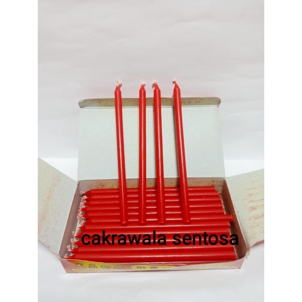 Lilin merah sembahyang cap gajah terbang