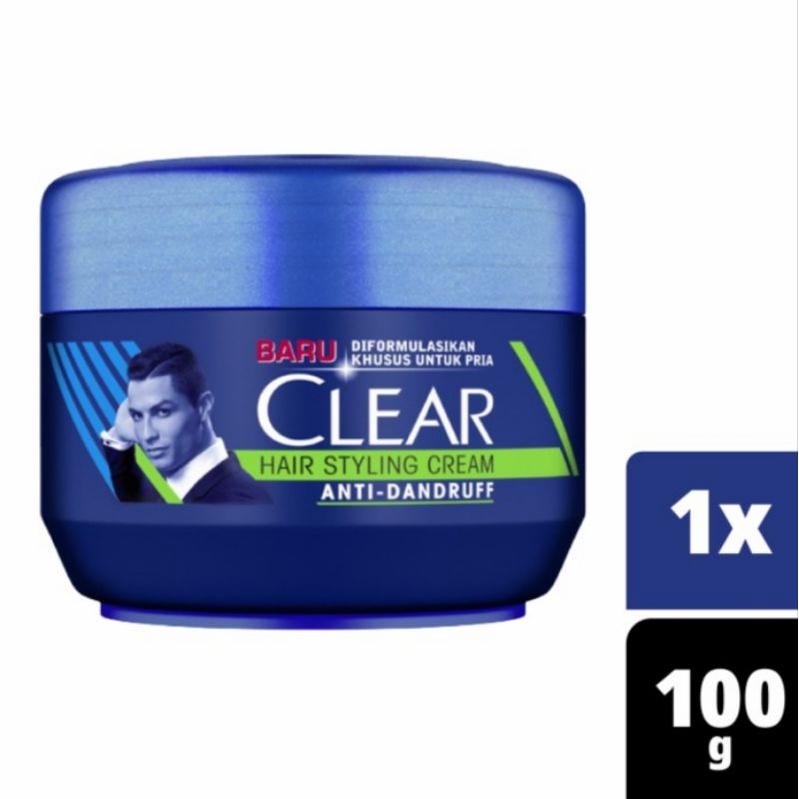 Clear Hair Styling Cream Rambut Pria Anti Dandruff - 100g