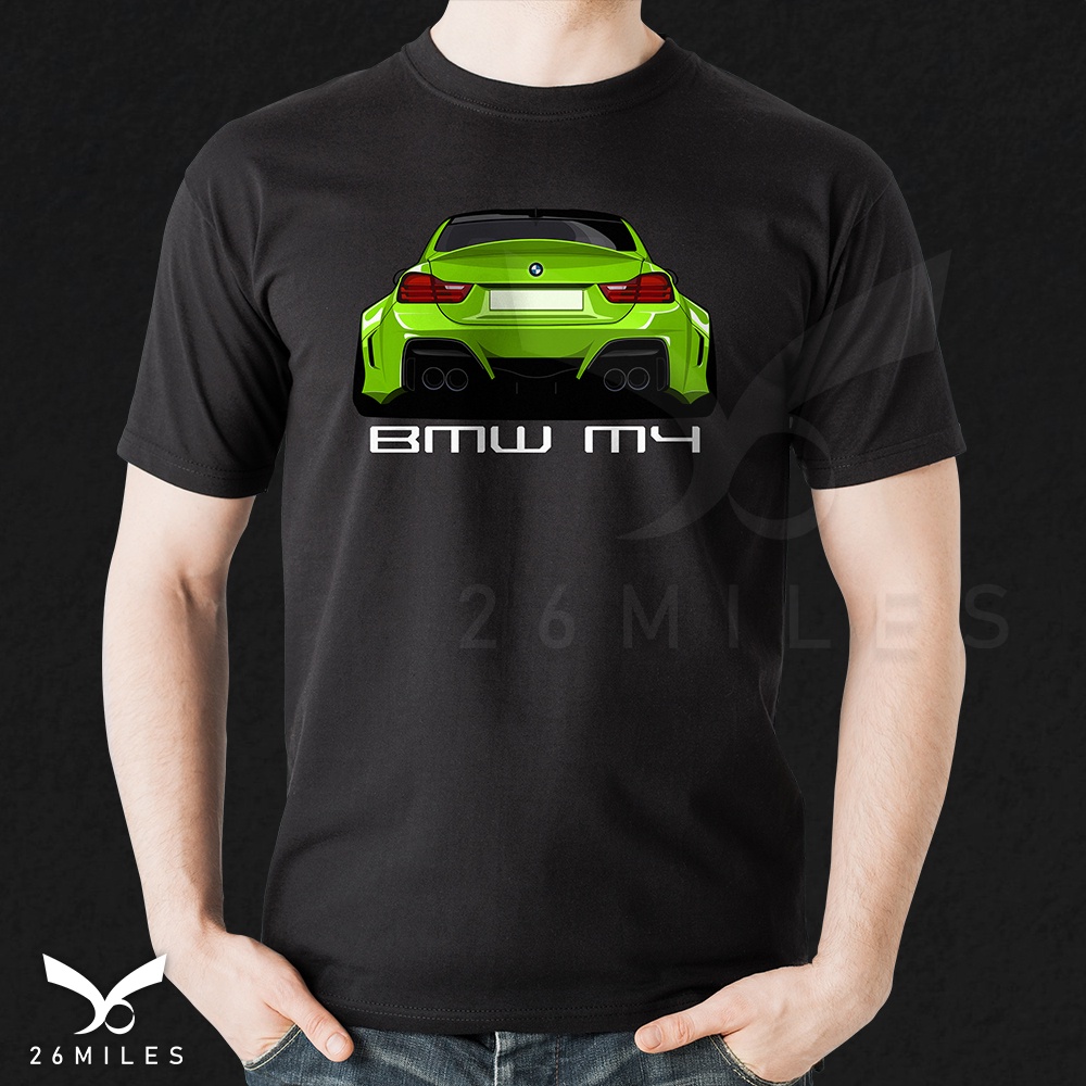 Tshirt Kaos Baju Mobil BMW M4 Back Hitam - 26MilesCo