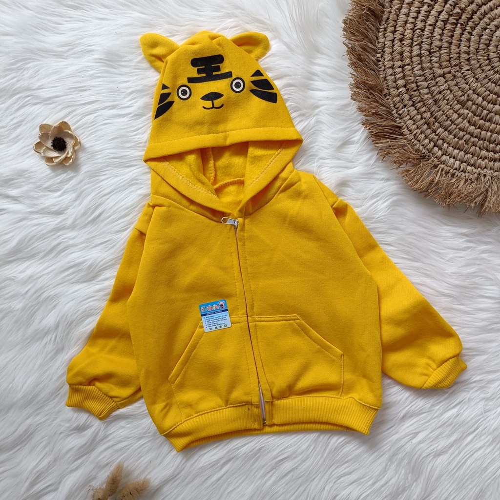 Jaket bayi hoodie karakter 3-18 bulan