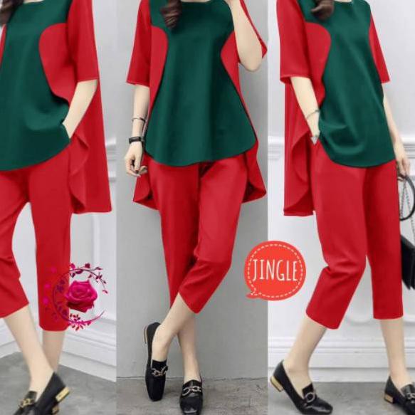 ➦ ST MARLINDA KOMBI/SETELAN WANITA JUMBO/PAKAIAN WANITA/SETELAN MARLINDA/BIG SIZE/MOSSCREPE ➪