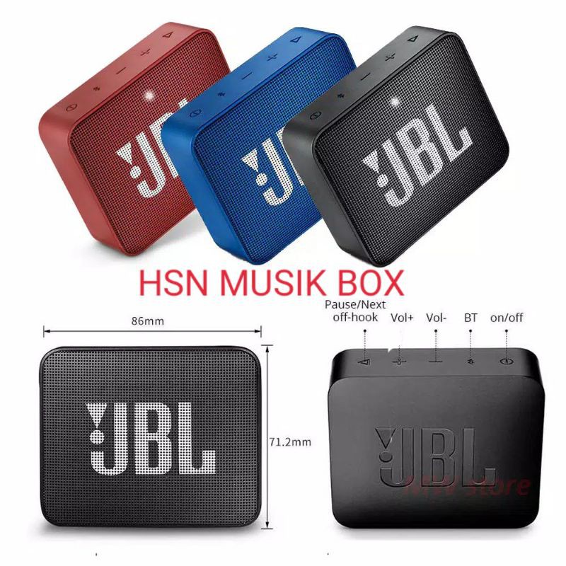 H SPEAKER BLUETOOTH JBL GO 2 / MUSIK BOX BLUETOOTH JBL G02 TAHAN AIR SUARA MANTAP