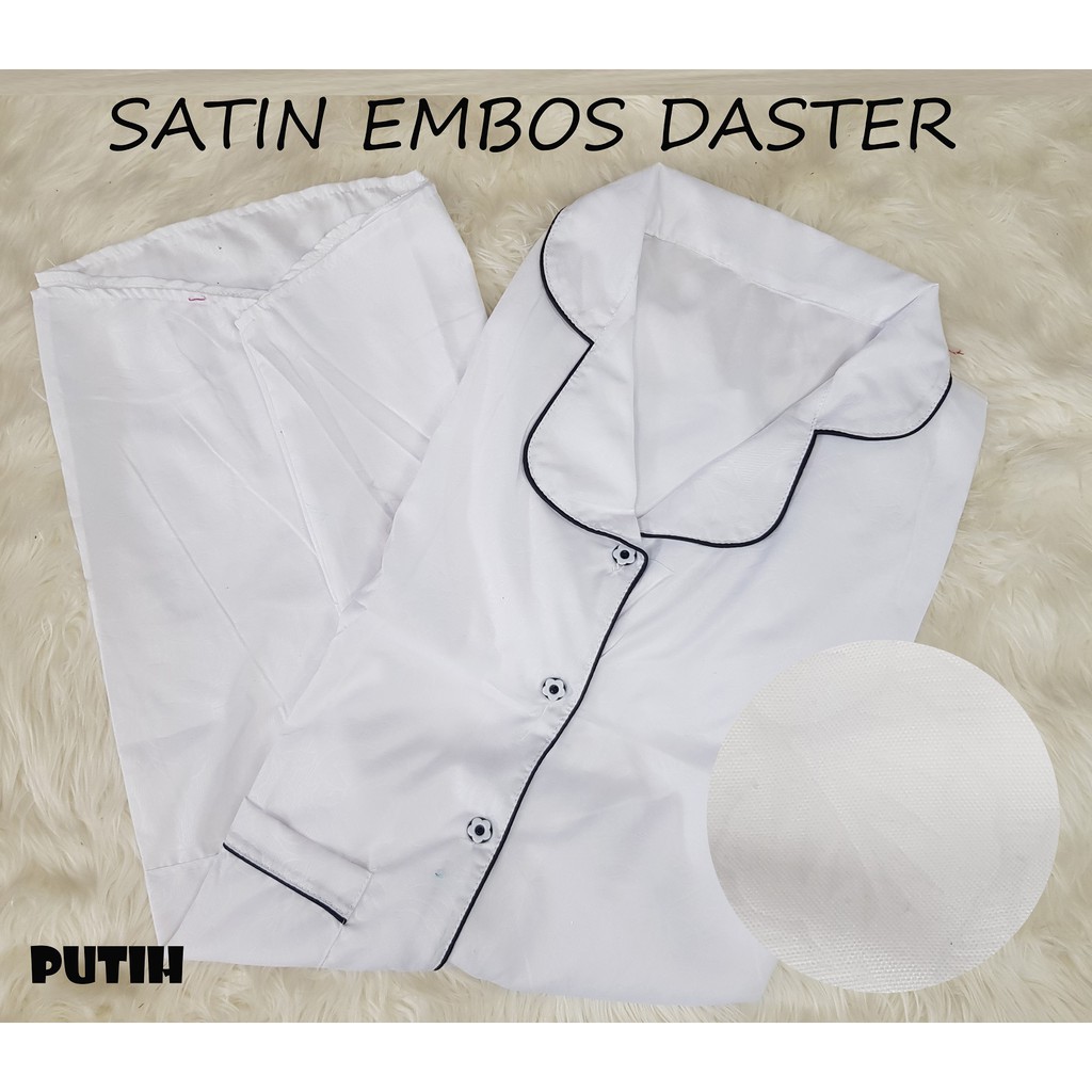 Fortglass DST Saten Sleepwear Baju Tidur Daster Wanita Dewasa Lengan Pendek Satin Embos-3