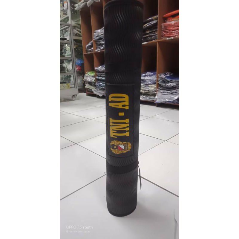 matras logo TNI AD, roling bed TNI AD hitam, matras camping