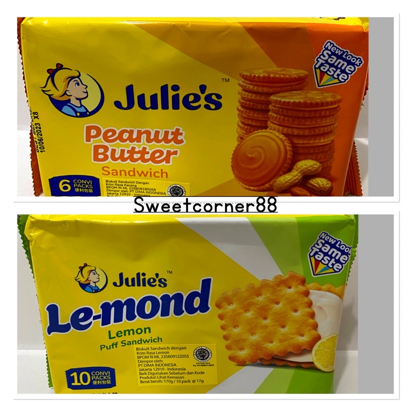 Jual Julies Biscuit/ Julie’s Lemon Puff Sandwich/ Julie’s Peanut Butter ...