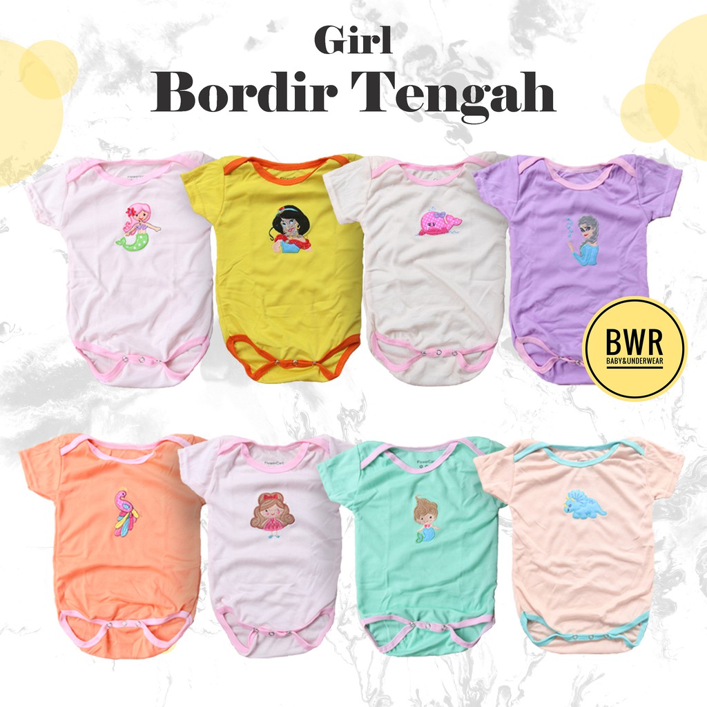 [ Satuan ] Jumper Babysuits | Baju Tidur Bayi Pendek Jumsuits Flower Cart - Bwr