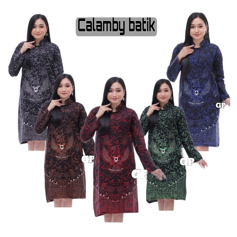 atasan batik wanita tunik batik motif garuda