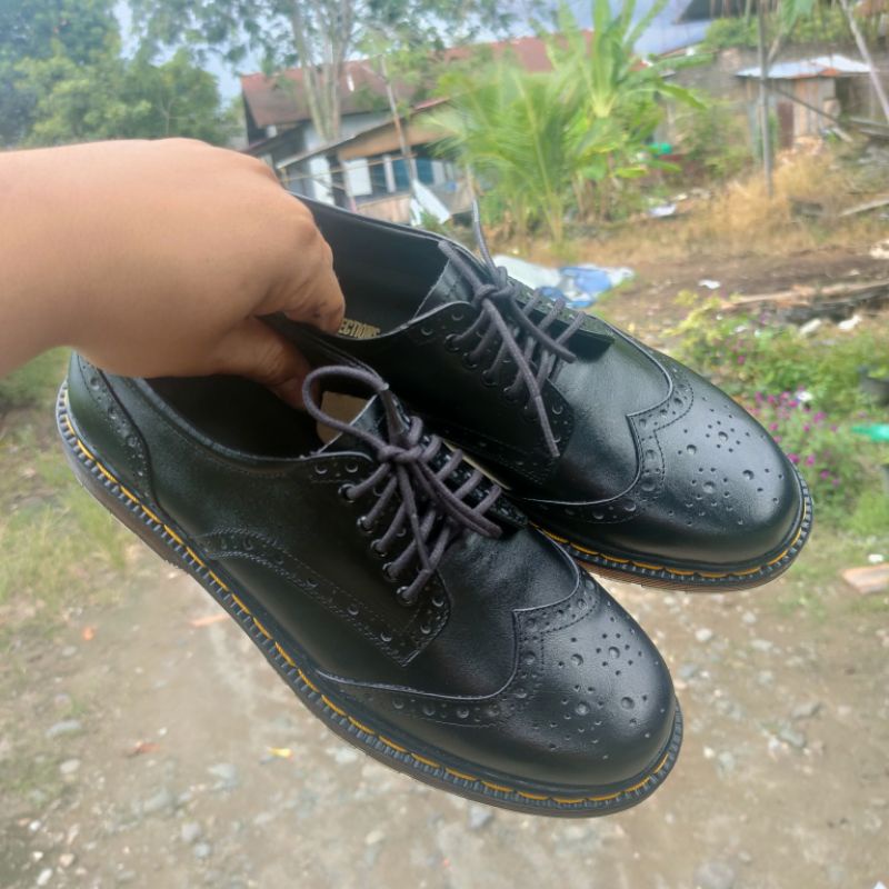 TOM'S - Sepatu Pria Low Bots Wingtip Kulit Asli Original - BL