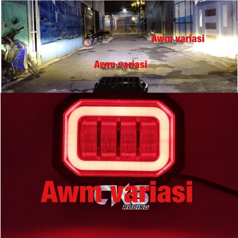 Lampu Tembak Sorot LED 6D 4 Mata Lensa Lampu Depan Daymaker Kotak CWL CREE