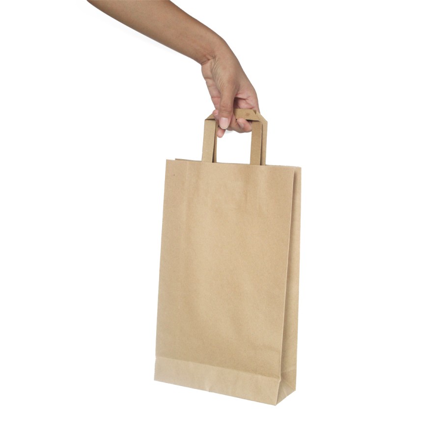 

[HARGA 10PCS] BASIC PAPERBAG WITH HANDLE/ PAPERBAG / GOODIE BAG / BROWN KRAFTT
