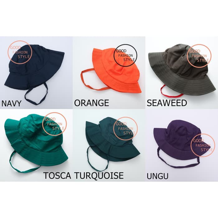 GFS Topi Bucket Hat / Bucket Hat Polos / Topi Pancing / Jungle Hat / Topi Rimba / Topi Hiking 108