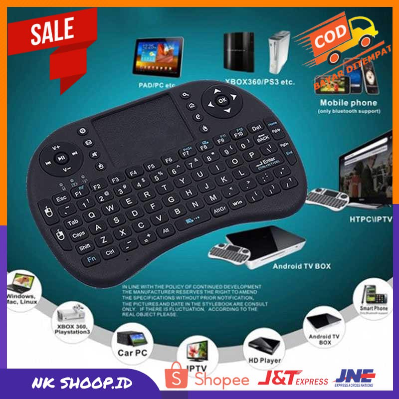 Keyboard Wireless Bluetooth  Mini 2.4GHz dengan Touch Pad &amp; Mouse - i8