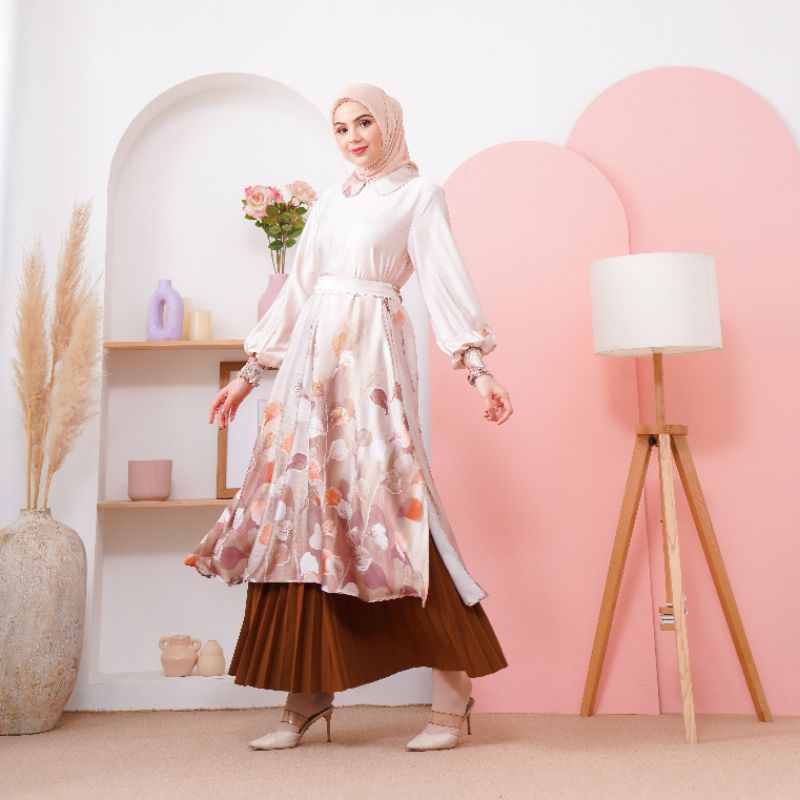 Tunik Midi Dress Silk Printing Tiara