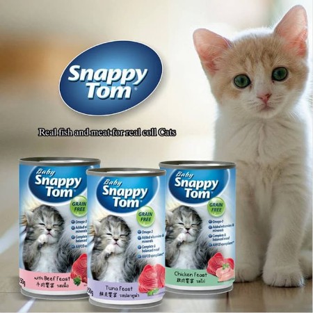 Snappy tom kaleng kitten 400gr - Snappy Tom baby kitten kaleng 400gr - Makanan kucing basah Snappy T