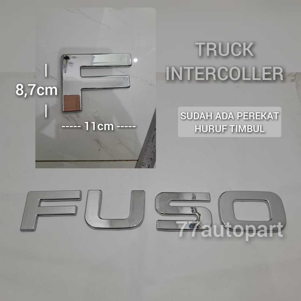 emblem logo mobil tulisan fuso besar untuk intercooler