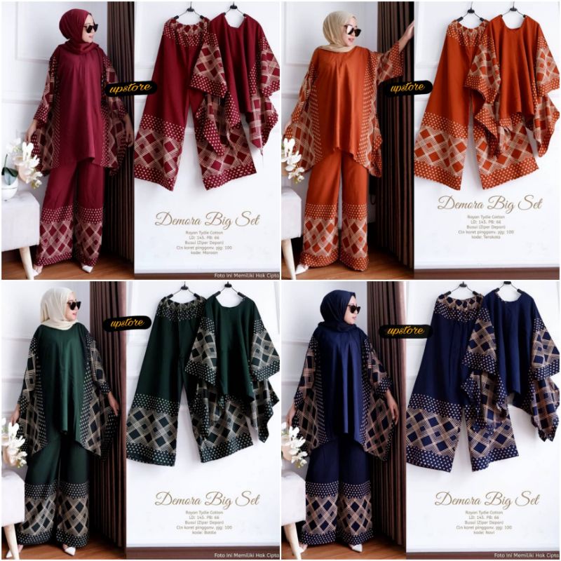 NEW MOTIF setelan demora waka jumbo set, big set LD 140