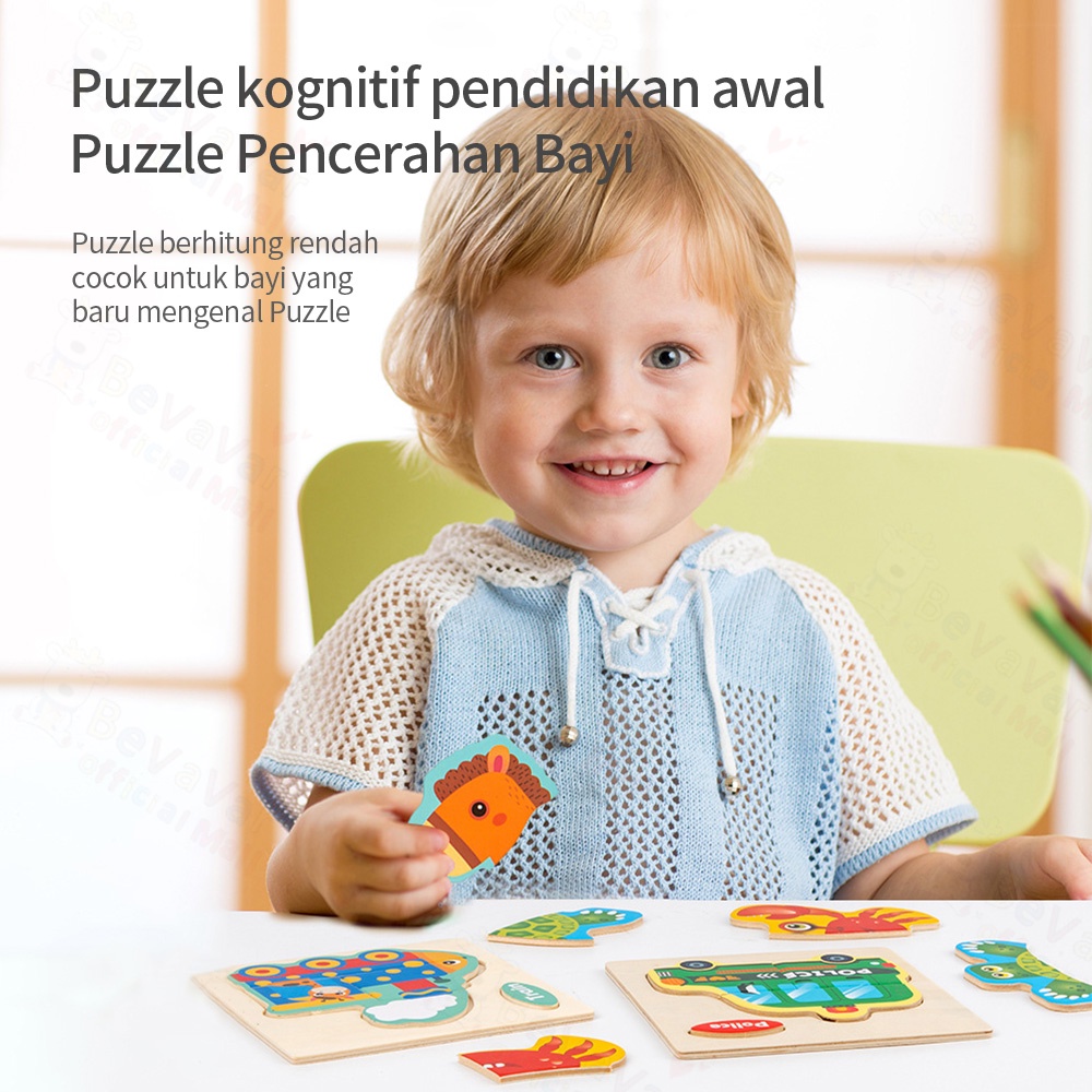 BEVAVAR Mainan Puzzle Kayu Anak Mainan Kayu Edukasi- Wooden Toys