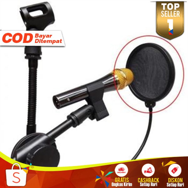 Taffware Pop Filter Mikrofon PF 01 Dual Layer BOP Alat Penyaring Suara Microphone Speaker Subwoofer